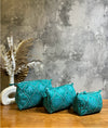 Set of 3 Block Printed Toiletry Bags / Pouches