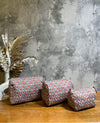 Set of 3 Block Printed Toiletry Bags / Pouches
