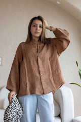 Serene Cocoa Linen Shirt