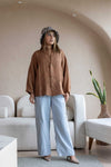Serene Cocoa Linen Shirt