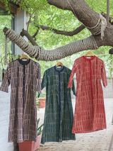 Pintuck Kurta - Nida Indigo-Black
