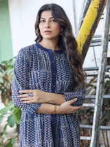 Pintuck Kurta - Nida Indigo