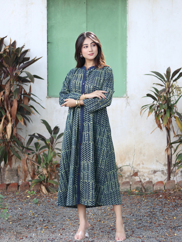 Pintuck Kurta - Nida Green