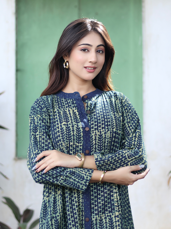 Pintuck Kurta - Nida Green