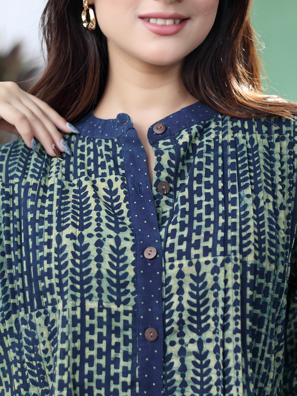 Pintuck Kurta - Nida Green