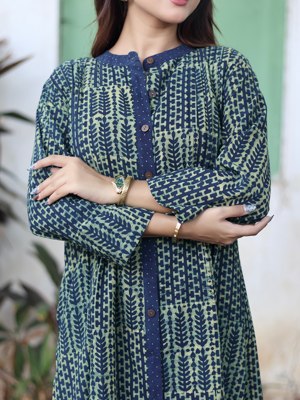 Pintuck Kurta - Nida Green