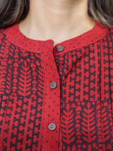 Pintuck Kurta - Nida Red