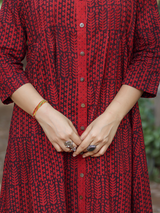 Pintuck Kurta - Nida Red
