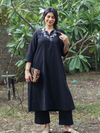 Co-ord Set of 2 - Black Top & Pant With Hand Embroidery