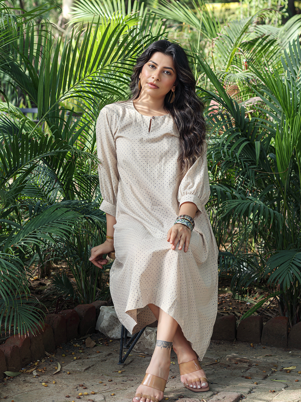 Ajrakh Polka Dot Dress