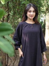 Ajrakh Black-Evory Polka Dot Dress
