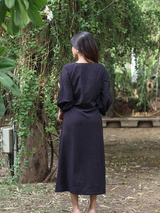 Ajrakh Black-Evory Polka Dot Dress