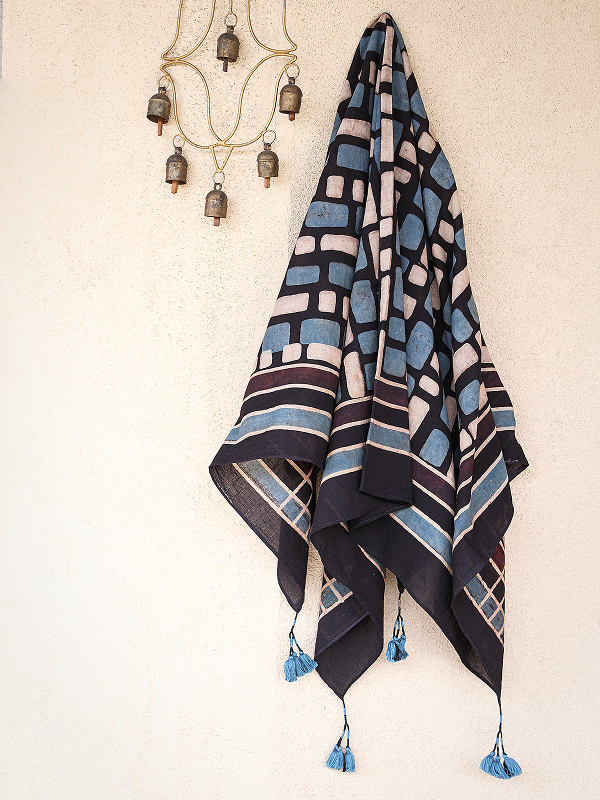 Cotton Scarf-Indigo 03