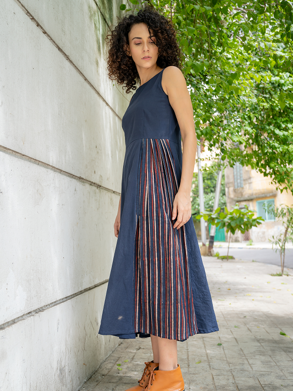Indigo Stripe Fusion Dress