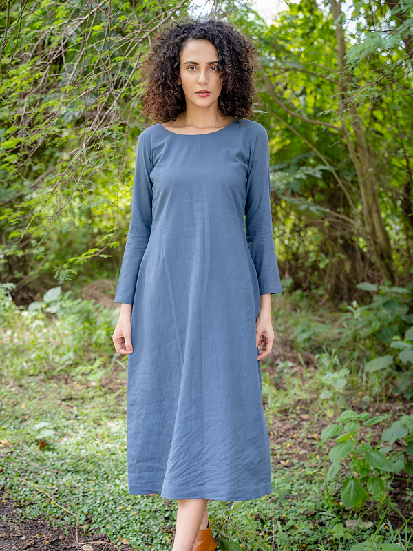 Riya Blue Stripe Dress