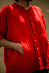 Red Boho Shirt – Loose fit