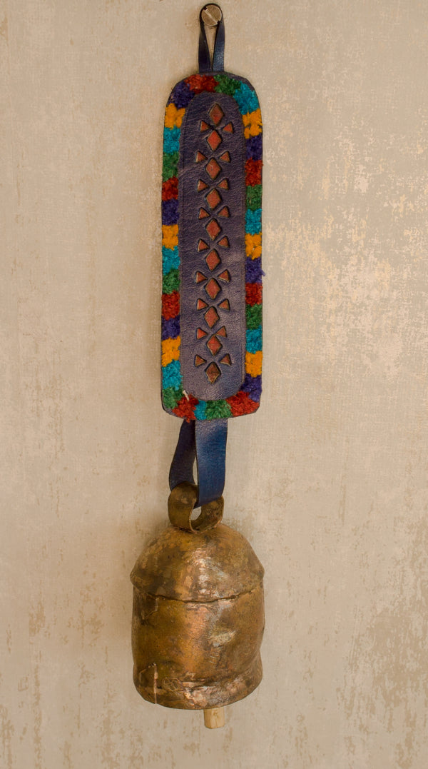 Rectangular Leather Hanging With Bell
