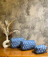 Set of 3 Block Printed Toiletry Bags / Pouches
