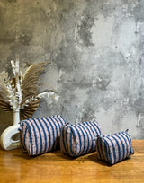 Set of 3 Block Printed Toiletry Bags / Pouches