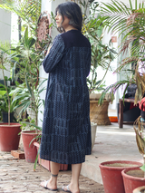 Pintuck Kurta - Nida Indigo-Black
