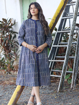 Pintuck Kurta - Nida Indigo