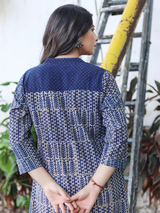 Pintuck Kurta - Nida Indigo