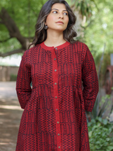 Pintuck Kurta - Nida Red