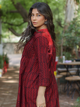 Pintuck Kurta - Nida Red