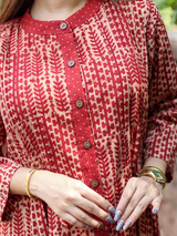 Pintuck Kurta - Nida Evory-Red