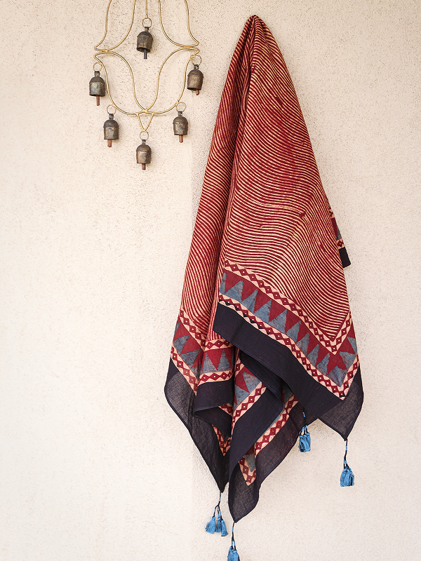 Cotton Scarf-Red 01