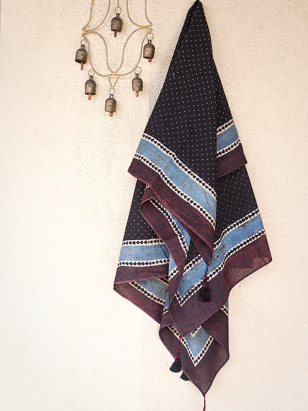 Cotton Scarf-Black 03