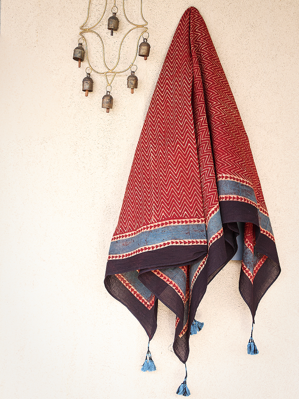 Cotton Scarf-Red 04