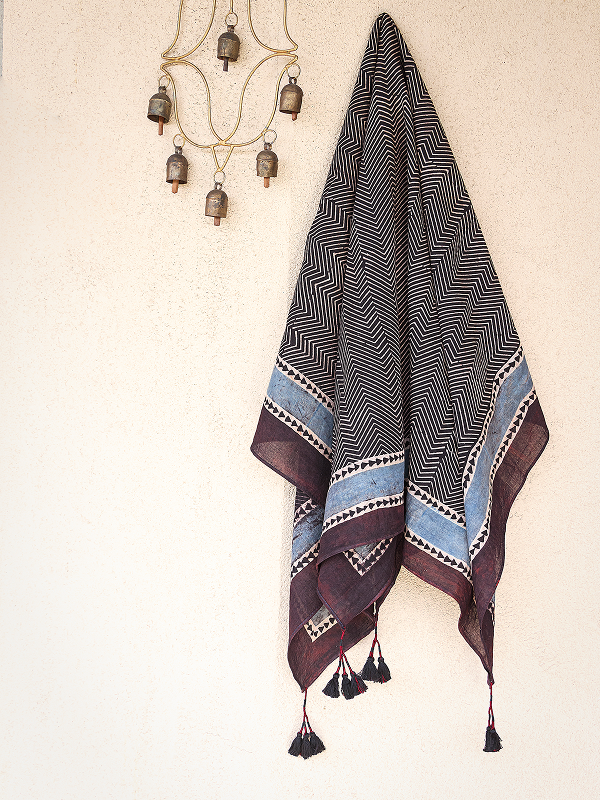 Cotton Scarf-Black 05