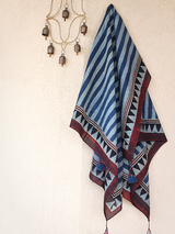 Cotton Scarf-Indigo 02