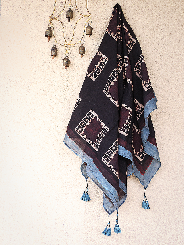 Cotton Scarf-Black 02