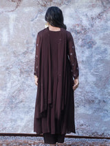 MOCHA BROWN FESTIVE SILK KURTA SET