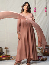 ROSEWOOD MIRROR WORK ANARKALI SET