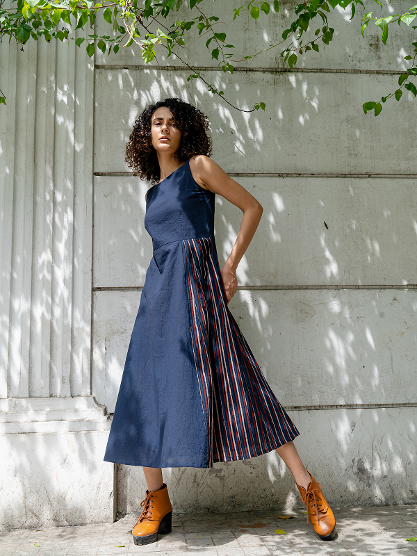 Indigo Stripe Fusion Dress