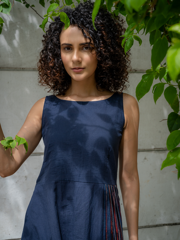 Indigo Stripe Fusion Dress