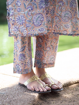 Sand and Blue Hand Block Co-ord Set